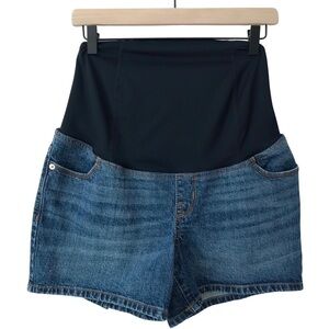 Isabel Maternity by Ingrid & Isabel Over Belly Midi Maternity Jean Shorts